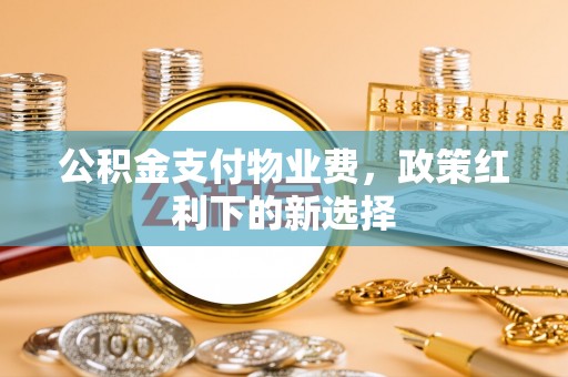 清水河公积金支付物业费，政策红利下的新选择