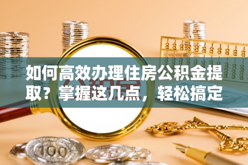 清水河如何高效办理住房公积金提取？掌握这几点，轻松搞定！