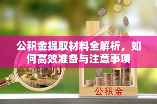 清水河公积金提取材料全解析，如何高效准备与注意事项